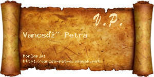 Vancsó Petra névjegykártya