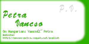 petra vancso business card